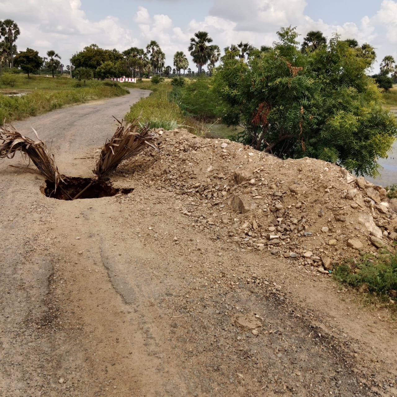 பெருமாள் குளம் உடைந்த பாலம்